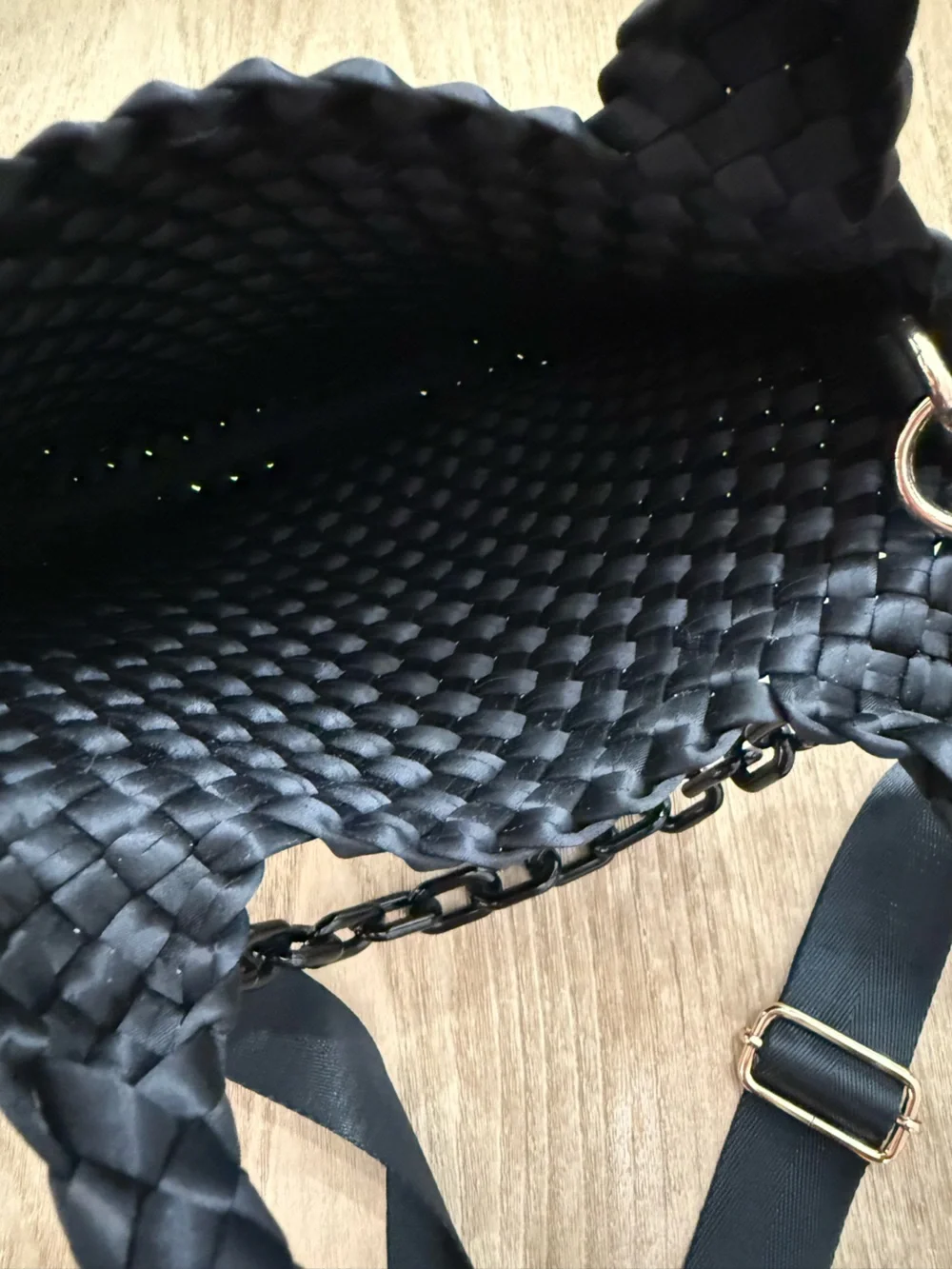 Ahdorned Lola Woven Neoprene Crossbody Bag in black